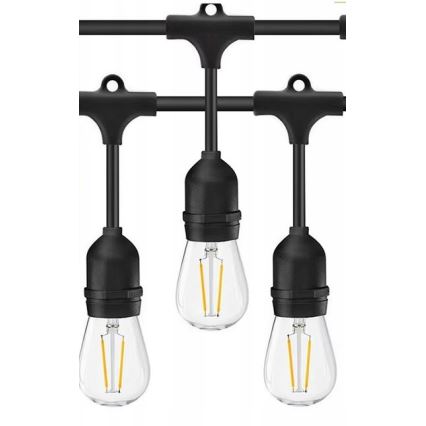 LED Външна декоративна верига 10xE27/1W/230V 10 м IP65 черна
