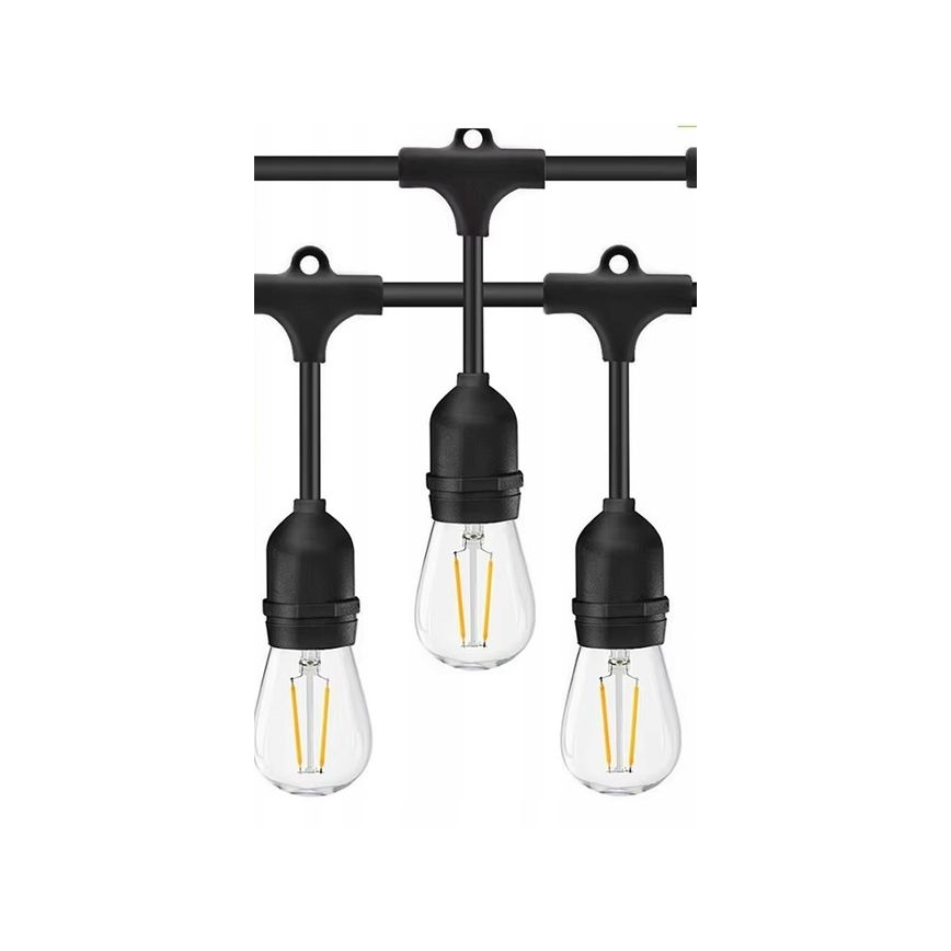 LED Външна декоративна верига 10xE27/1W/230V 10 м IP65 черна