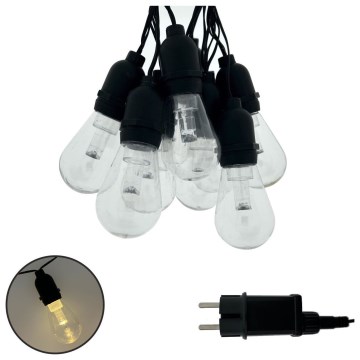 LED външен декоративен гирлянд 10xLED/0,15W/230V 3,8 m IP44 черен