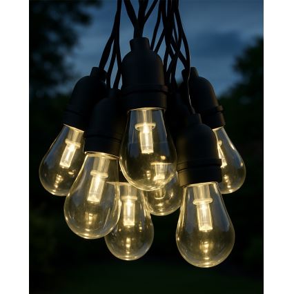 LED външен декоративен гирлянд 10xLED/0,15W/230V 3,8 m IP44 черен
