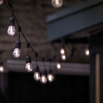 LED Външен декоративен гирлянд 15xE27/1W/230V 15,94 m IP44 черен