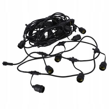 LED външен декоративен гирлянд 20xE27/1W/230V 11,44 m IP44 черен