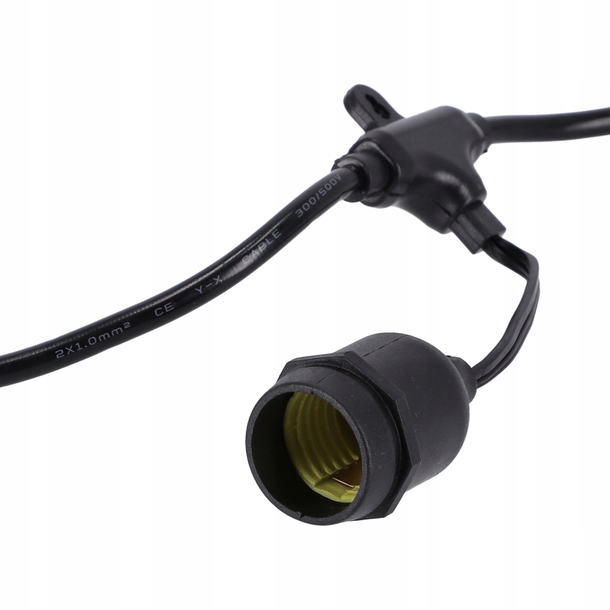LED външен декоративен гирлянд 20xE27/1W/230V 11,44 m IP44 черен
