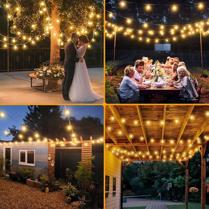 LED външен декоративен гирлянд 25xE12/1W/230V 17,5 m IP65 черен