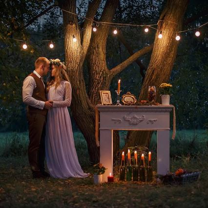 LED Външна декоративна верига 20xE27/1W/230V 10 м IP65 черна