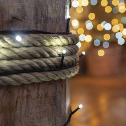 LED външен гирлянд 100xLED/10m IP44 студена бяла