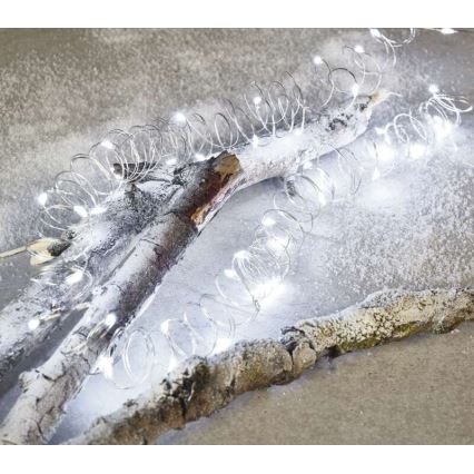 LED външен гирлянд 100xLED/15m IP44 студено бяло