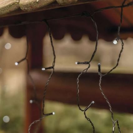 LED външен гирлянд 100xLED/2,5x0,9m IP44 студено бяла