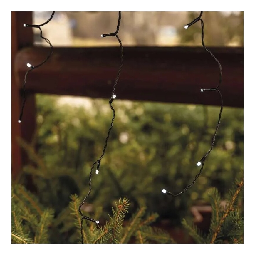 LED външен гирлянд 100xLED/2,5x0,9m IP44 студено бяла