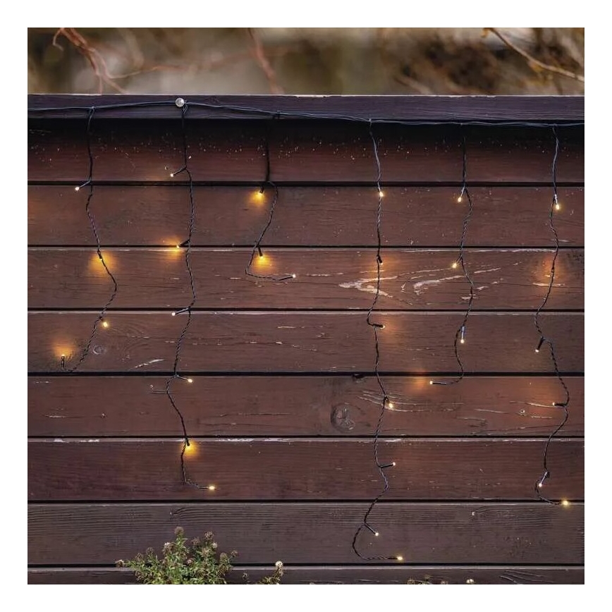 LED външен гирлянд 100xLED/2,5x0,9m IP44 топло бяло