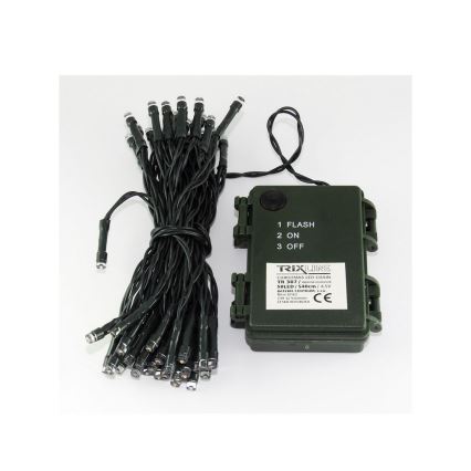 LED  външен гирлянд 100xLED/2 функции/3xAA 10,8m IP44 студено бяло