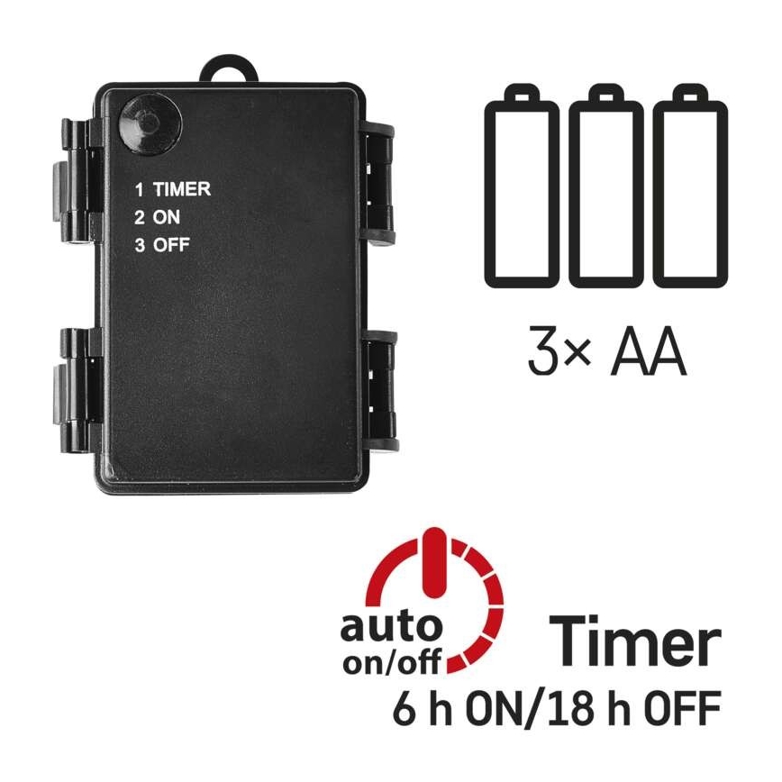 LED външен гирлянд 120xLED/3xAA 8,9m IP44 топло бяло