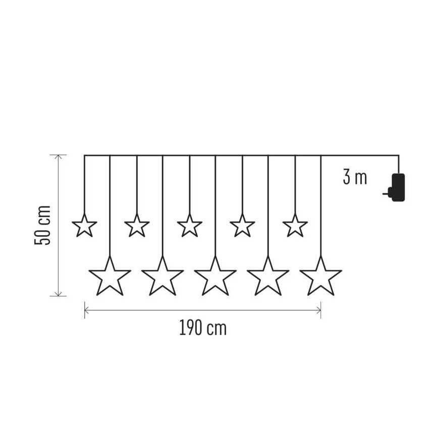 LED външен гирлянд 125xLED/1,9m IP44 топло бяло