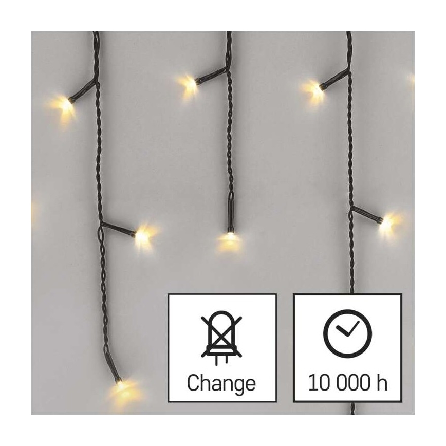 LED външен гирлянд 200xLED/8 режима 8,6m IP44 топла бяла светлина