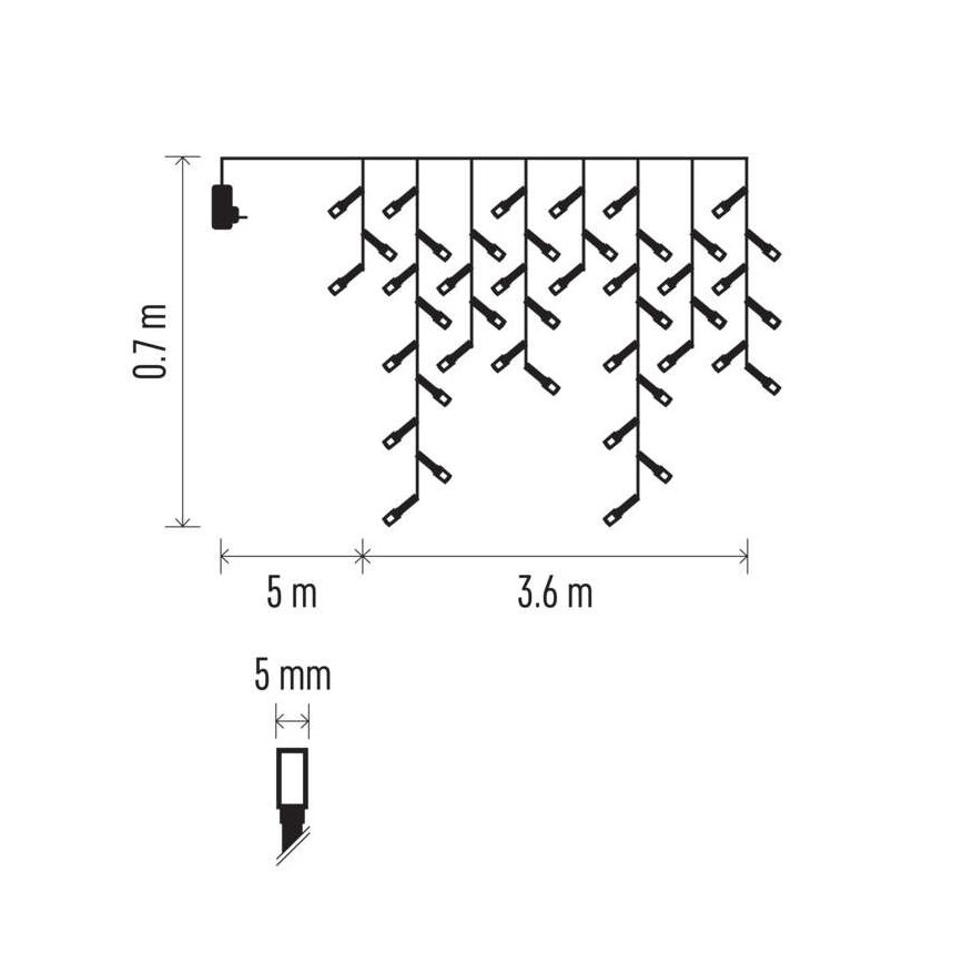 LED външен гирлянд 200xLED/8 режима 8,6m IP44 топла бяла светлина