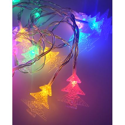 LED външен гирлянд 20xLED/2xAA 2,2 m IP44 многоцветни елхички
