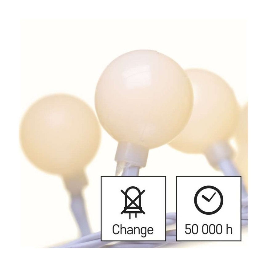 LED външен гирлянд 40xLED/9m IP44 топло бяло