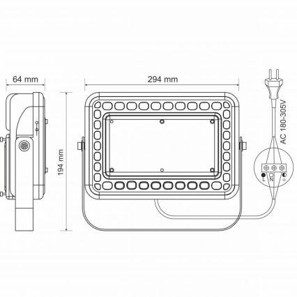 LED Външен рефлектор PROFI LED / 100W / 180-305V IP65