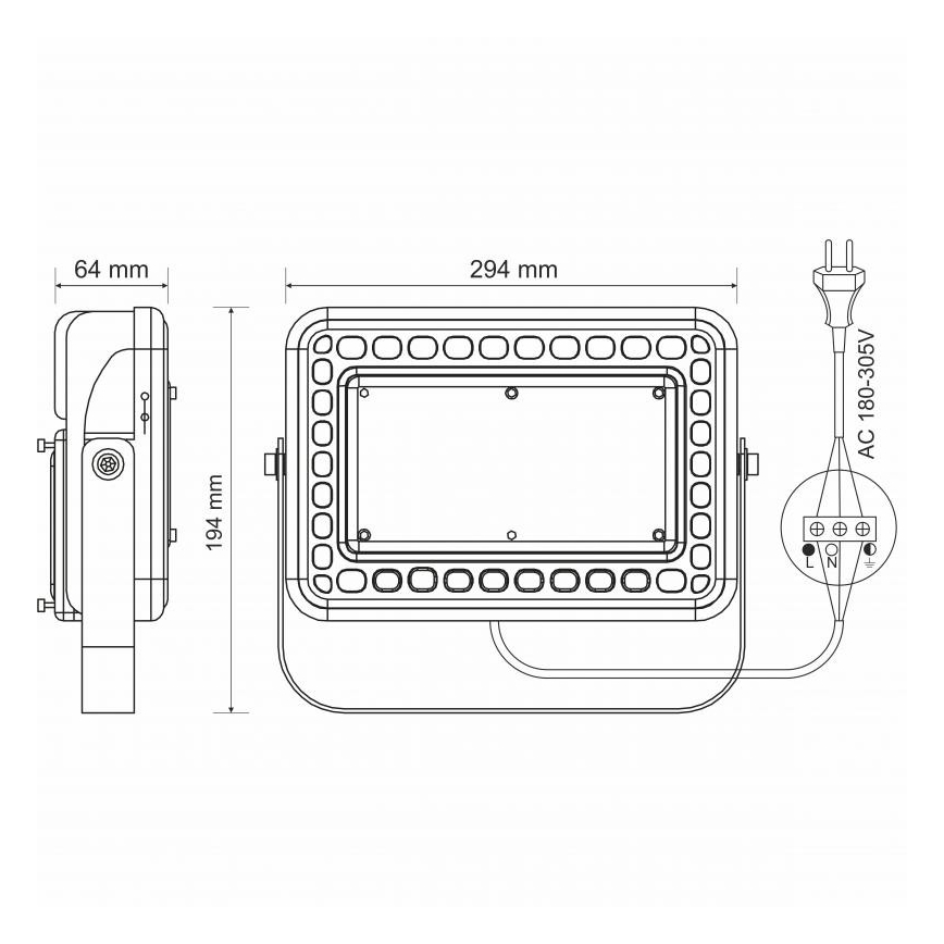 LED Външен рефлектор PROFI LED / 100W / 180-305V IP65