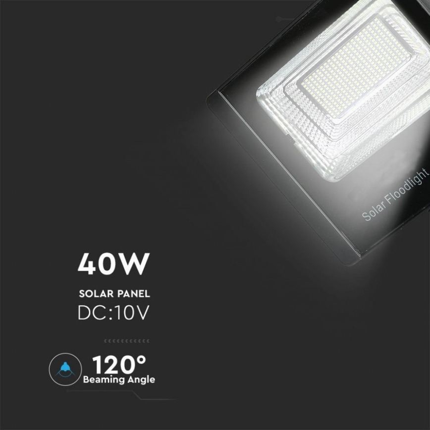 LED Външен соларен прожектор LED/40W/10V IP65 6000K 20000 mAh + дистанционно управление
