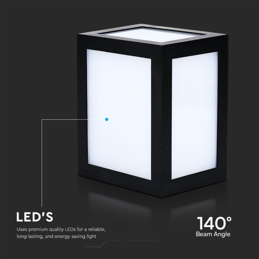 LED външен стенен осветител LED/12W/230V 6400K IP65 черен