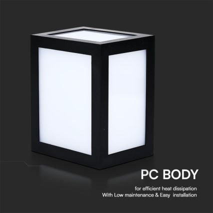 LED външен стенен осветител LED/12W/230V 6400K IP65 черен