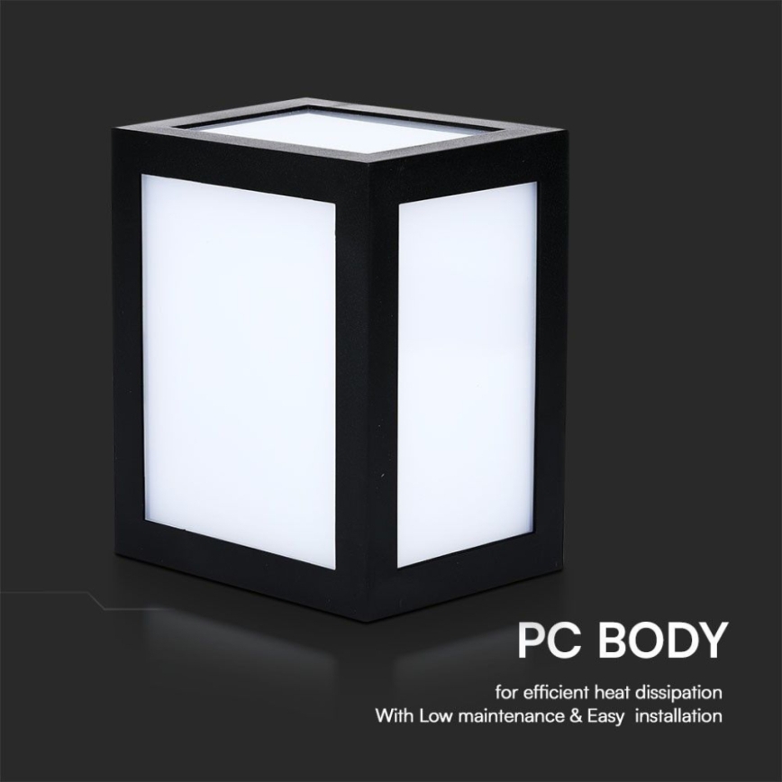 LED външен стенен осветител LED/12W/230V 6400K IP65 черен