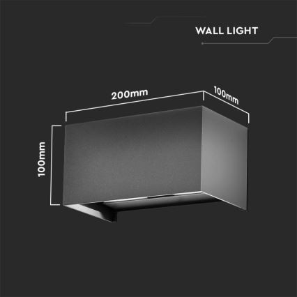 LED външен стенен осветител LED/24W/230V 3000K IP65 антрацит