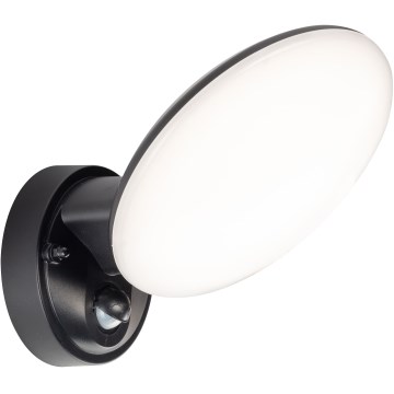 LED външен стенен осветител OLAF със сензор за движение и сумрак LED/10W/230V IP44 черен