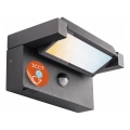LED външен стенен осветител с сензор за движение и сумрак LED/25W/230V 3000/4000/6500K IP54 черен