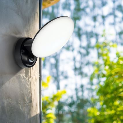 LED външен стенен осветител OLAF със сензор за движение и сумрак LED/10W/230V IP44 черен