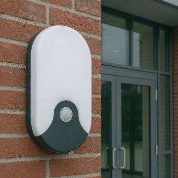 LED външен стенен осветител със сензор за движение LED/18W/230V IP44 антрацит