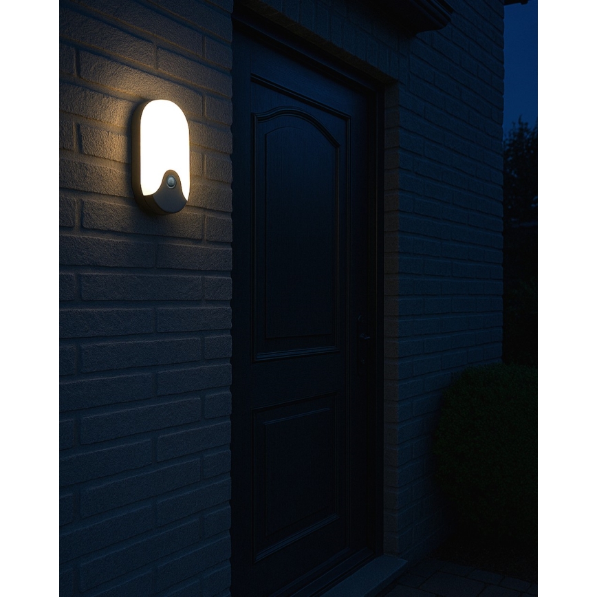 LED външен стенен осветител със сензор за движение LED/18W/230V IP44 антрацит