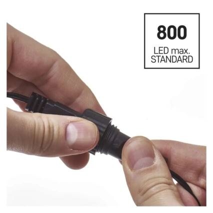 LED Външна коледна верига 100xLED/2,5x0,9м IP44 студено бяла
