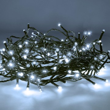 LED Външен коледен гирлянд 200xLED/8 функции 15m IP44 студено бяло