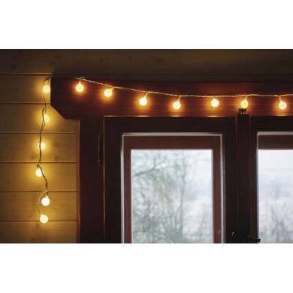 LED Външен коледен гирлянд 40xLED/9m IP44 топло бяло
