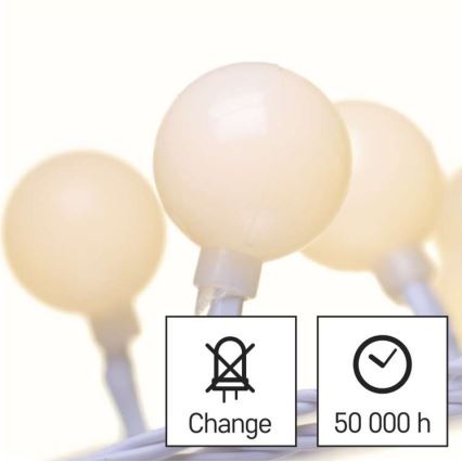 LED Външен коледен гирлянд 40xLED/9m IP44 топло бяло