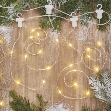 LED Външна коледна верига 54xLED/8 функции 6,7x0,7м IP44 топла бяла