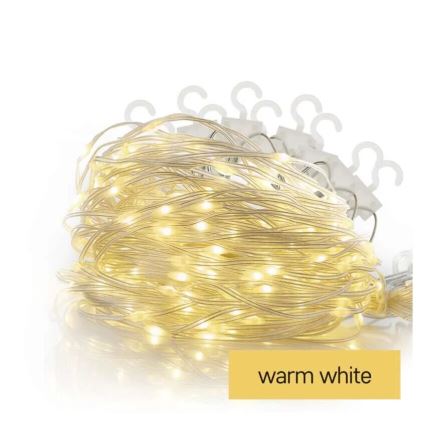 LED Външна коледна верига 54xLED/8 функции 6,7x0,7м IP44 топла бяла
