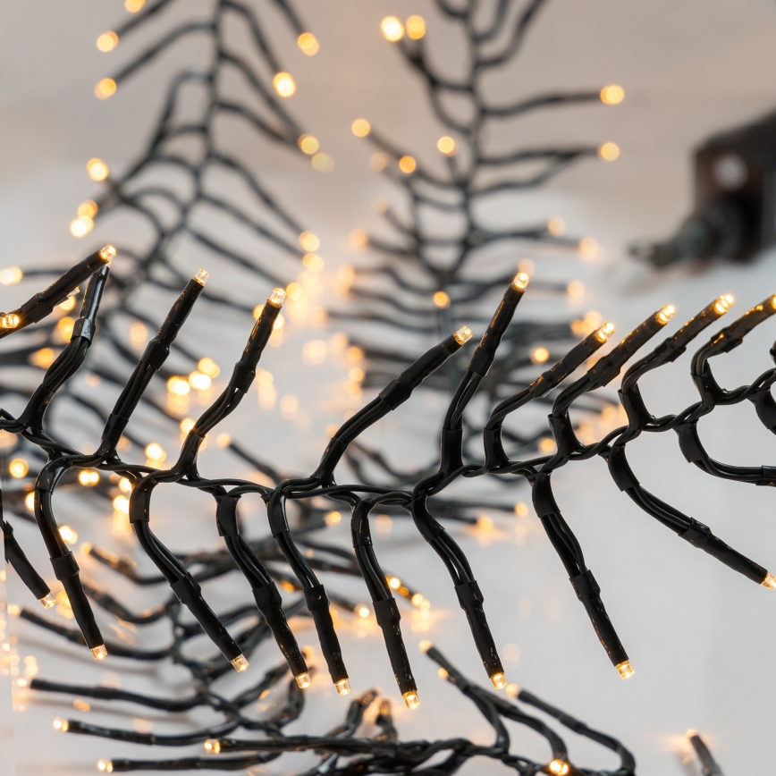 LED външен коледен гирлянд CLUSTER 1512xLED/8 функции 17 m IP44 топла бяла светлина