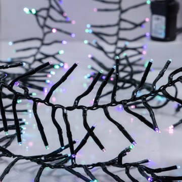 LED външен коледен гирлянд CLUSTER 768xLED/8 функции 9 m IP44 топло бяло