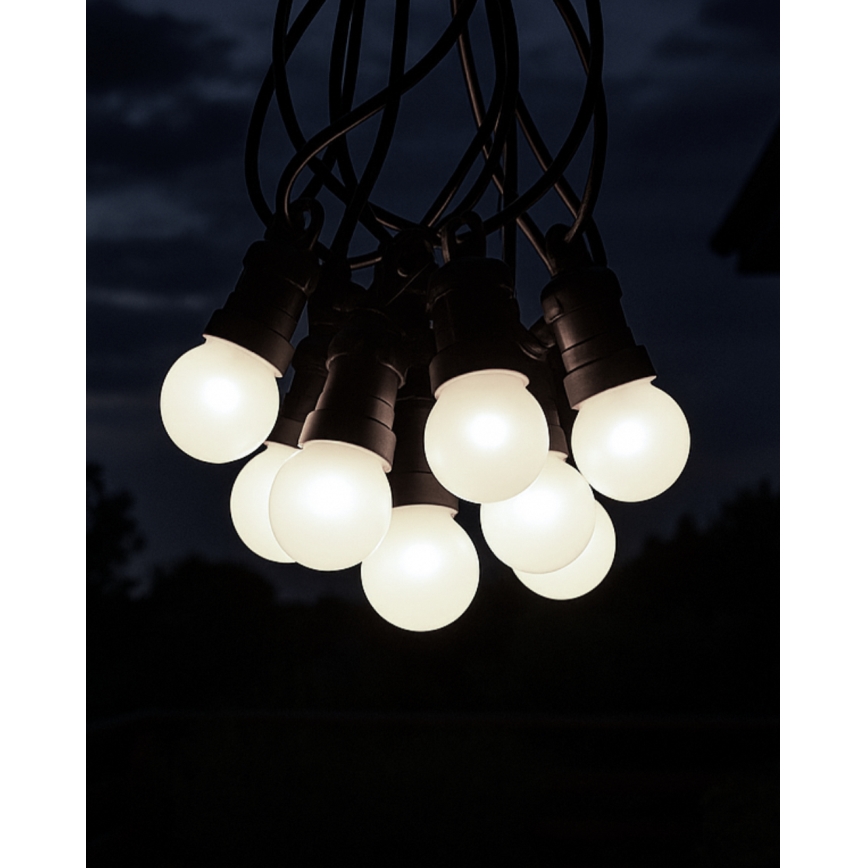 LED външна декоративна гирлянда 10xLED/0,36W/230V 4,5 m IP44 черна