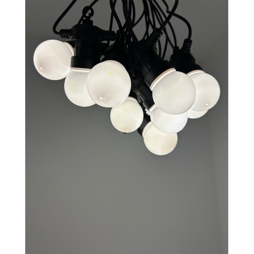 LED външна декоративна гирлянда 10xLED/0,36W/230V 4,5 m IP44 черна