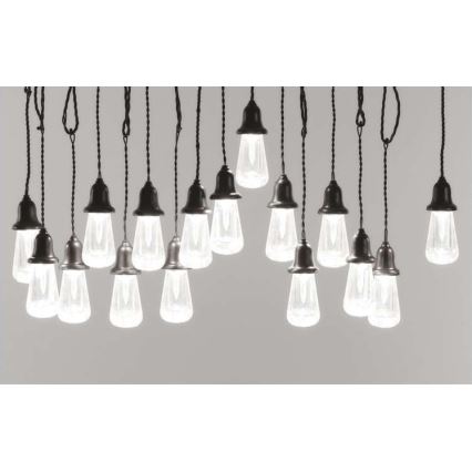 LED външна декоративна гирлянда 16xLED 8,6m IP44 студено бяло