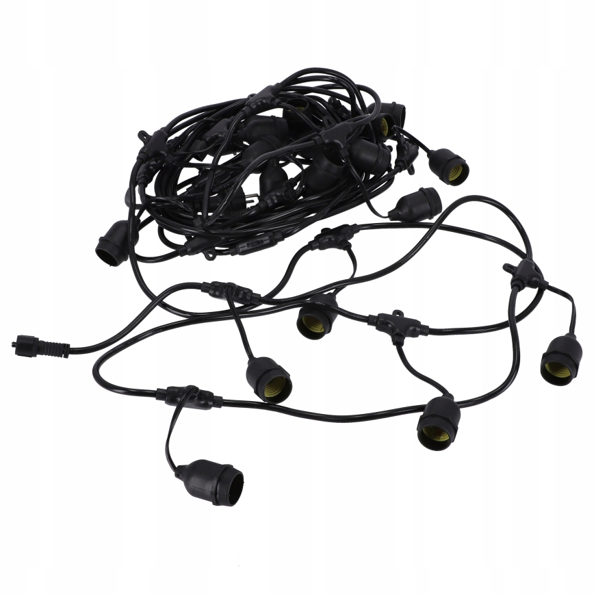 LED външна декоративна гирлянда 20xE27/1W/230V 20,94 m IP44 черна