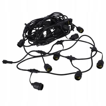 LED външна декоративна гирлянда 30xE27/1W/230V 16,44 m IP44 черна