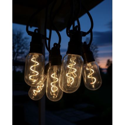 LED външна декоративна гирлянда 6xLED/0,6W/230V 4,5 m IP44 черна