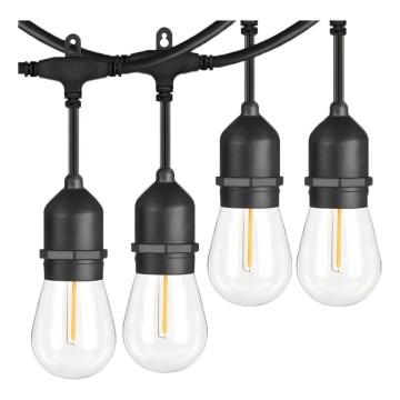 LED Външна декоративна верига 15xE27/1W/230V 15 м IP65 черна