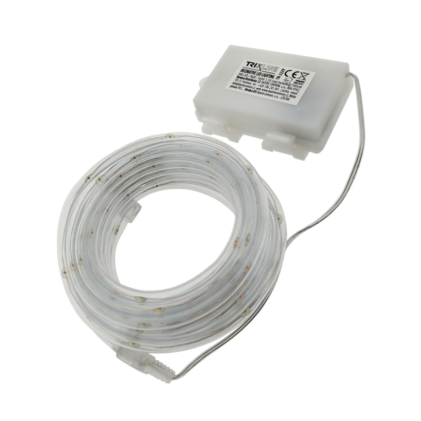 LED външна гирлянда 100xLED/3xAA 5,45 m IP44 многоцветна