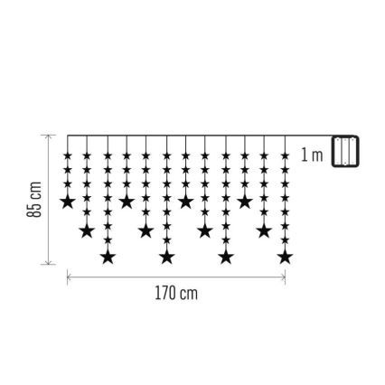 LED външна гирлянда 120xLED/8 функции 3xAA 1,7 m IP44 студено бяла